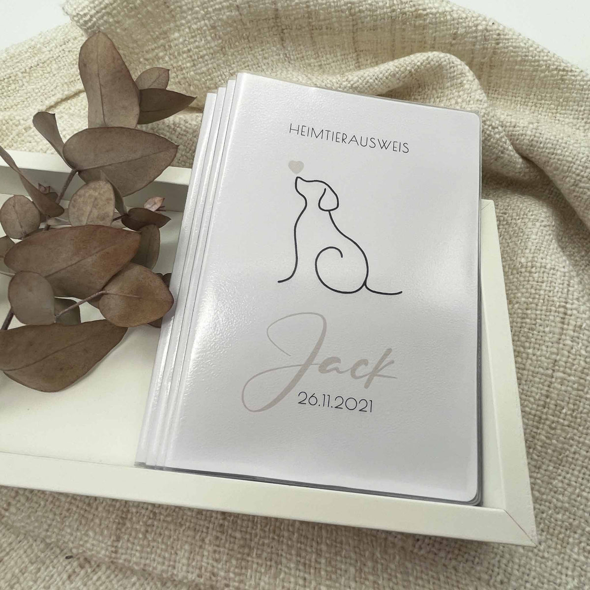 Schutzhülle für EU Heimtierausweis/Impfpass ⋙DOG LOVE⋘