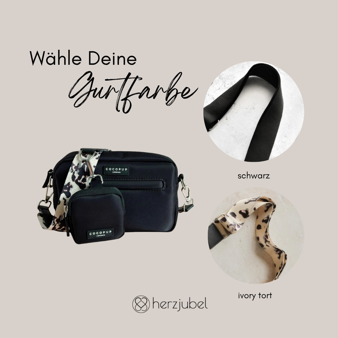 Gassitasche schwarz - Set inkl. Gurt & Leckerliebeutel