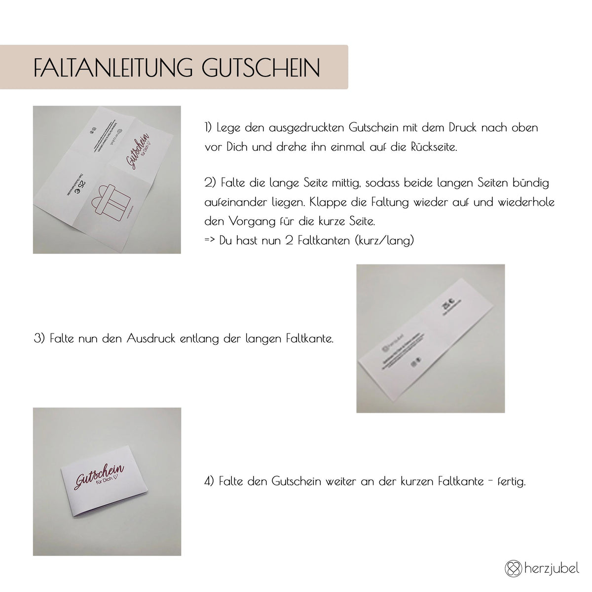 herzjubel Geschenkgutschein Faltanleitung