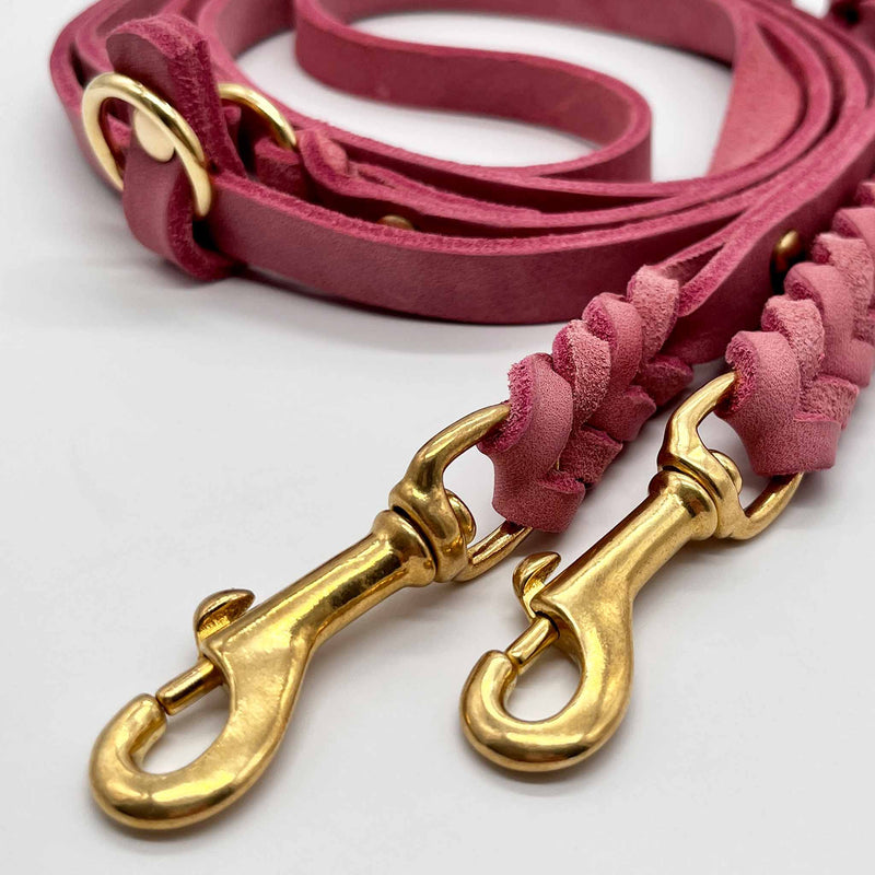 herzjubel Hundeleine Fettleder rosa ⋙CLASSIC WALKIE⋘