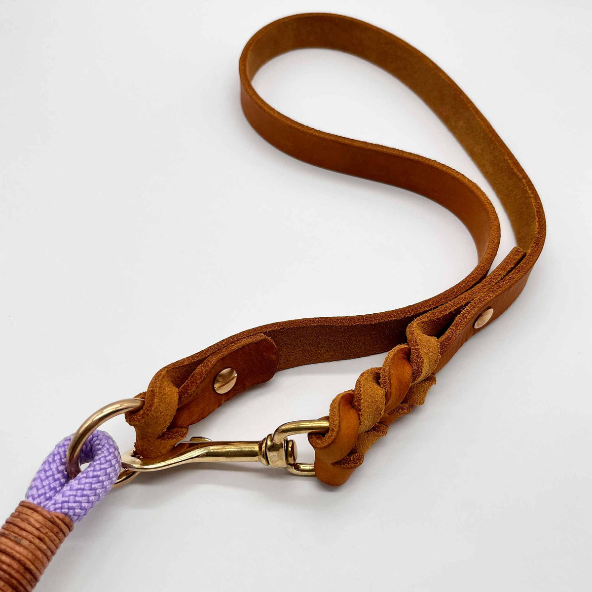 Hundeleine Komfort Leder x Seil ⋙GOOD MOOD WALKIE⋘  verstellbare Fettleder Handschlaufe