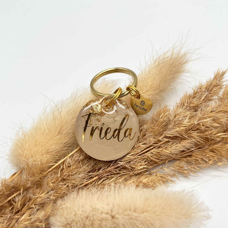 NEU herzjubel Hundemarke ⋙SOFT TAUPE⋘ - Personalisierungsbeispiel