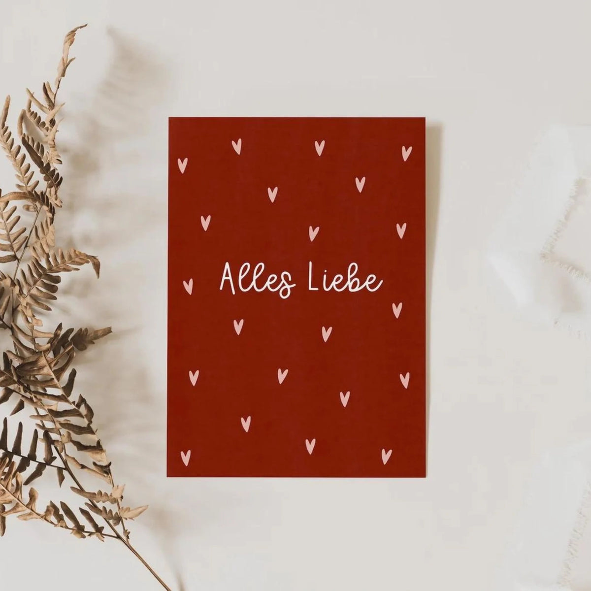 Postkarte Herzen ⋙ALLES LIEBE ⋘