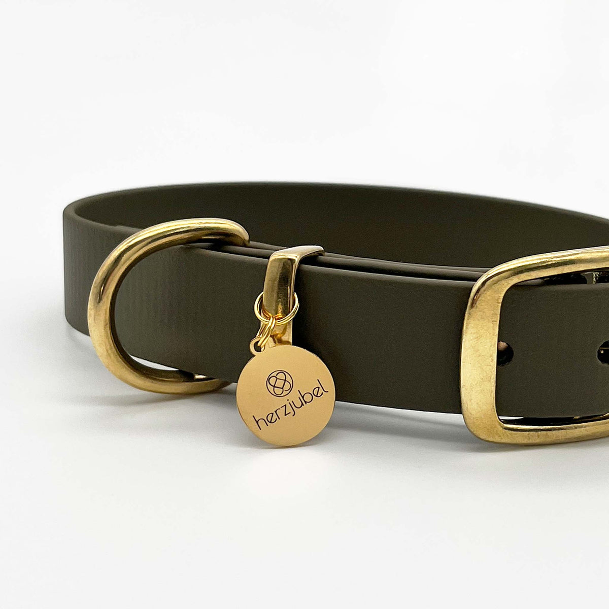 herzjubel Hundehalsband Biothane olivgrün ⋙OLIVE GRACE WALKIE⋘