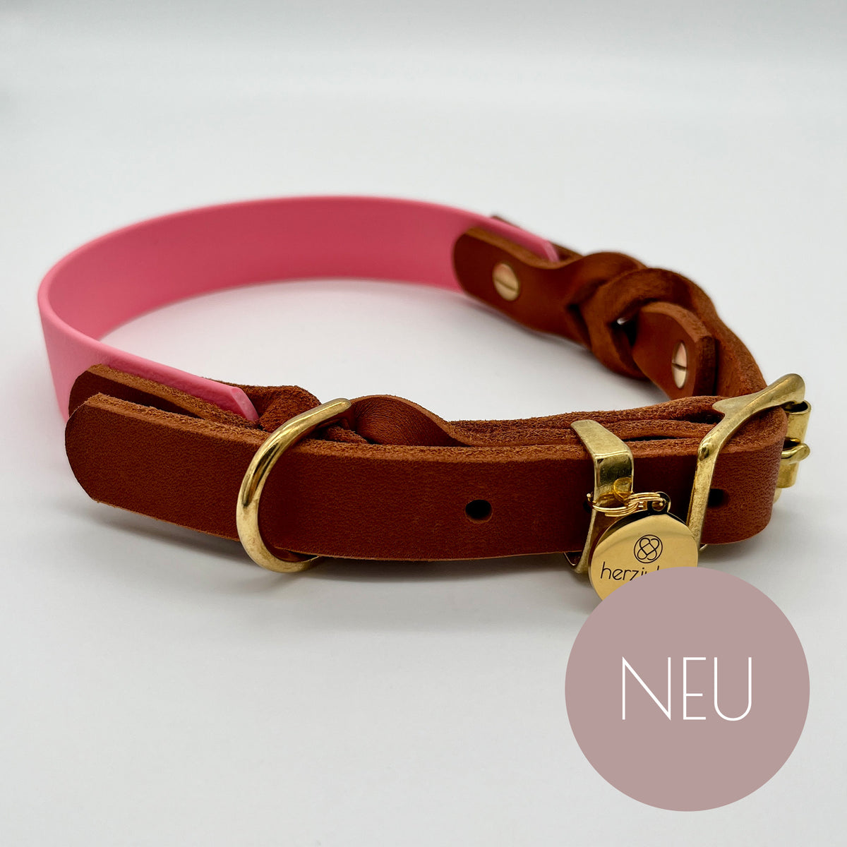 NEU herzjubel Hundehalsband ⋙PINK GLOW WALKIE⋘