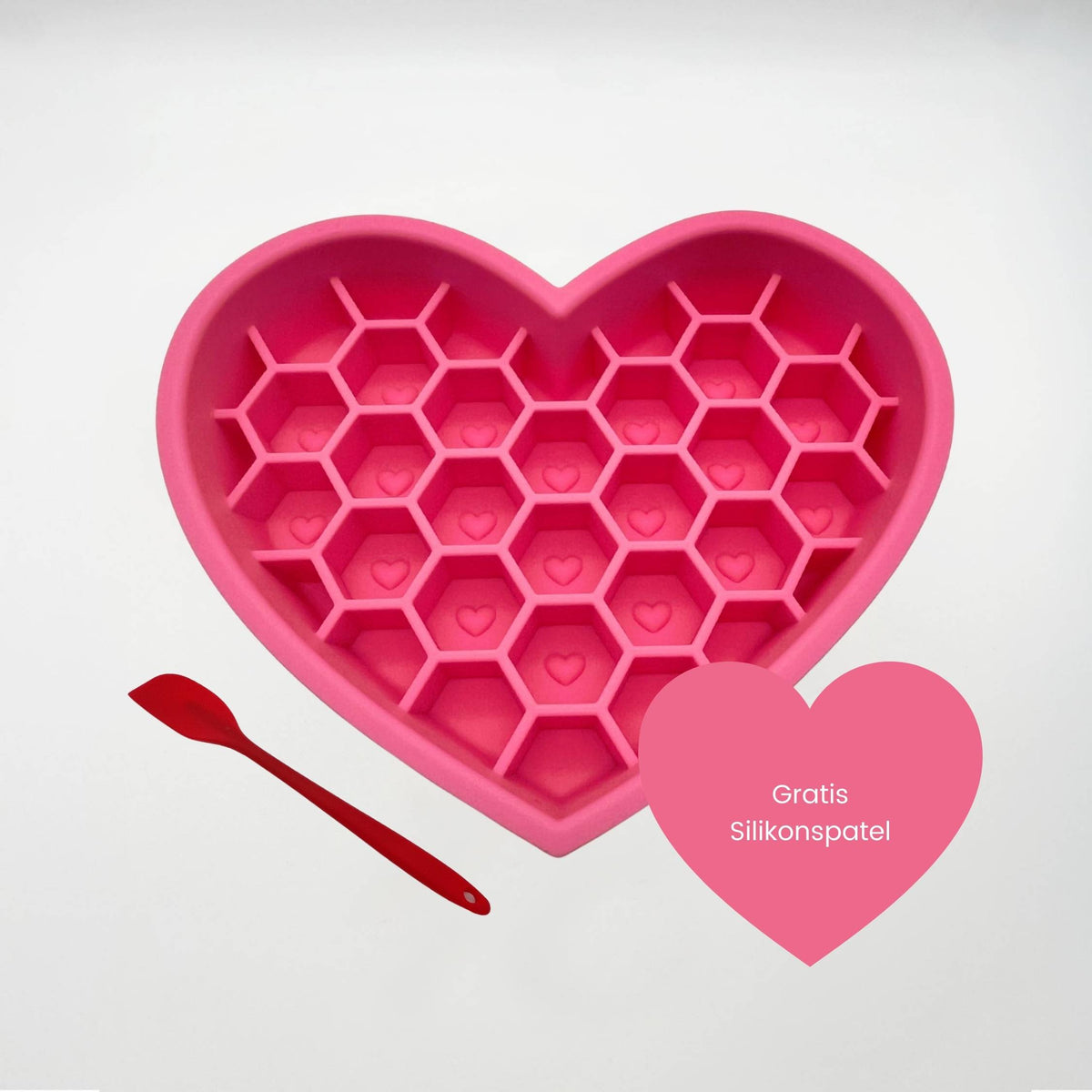 Hunde-Schleckmatte Herz rosa ⋙HEARTS⋘