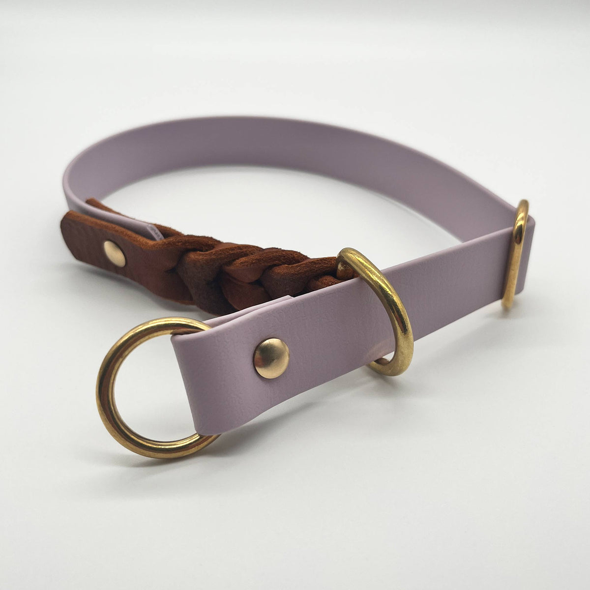 herzjubel Zugstopp Biothane x Leder lilac/cognac ⋙LILAC MAGIC WALKIE⋘