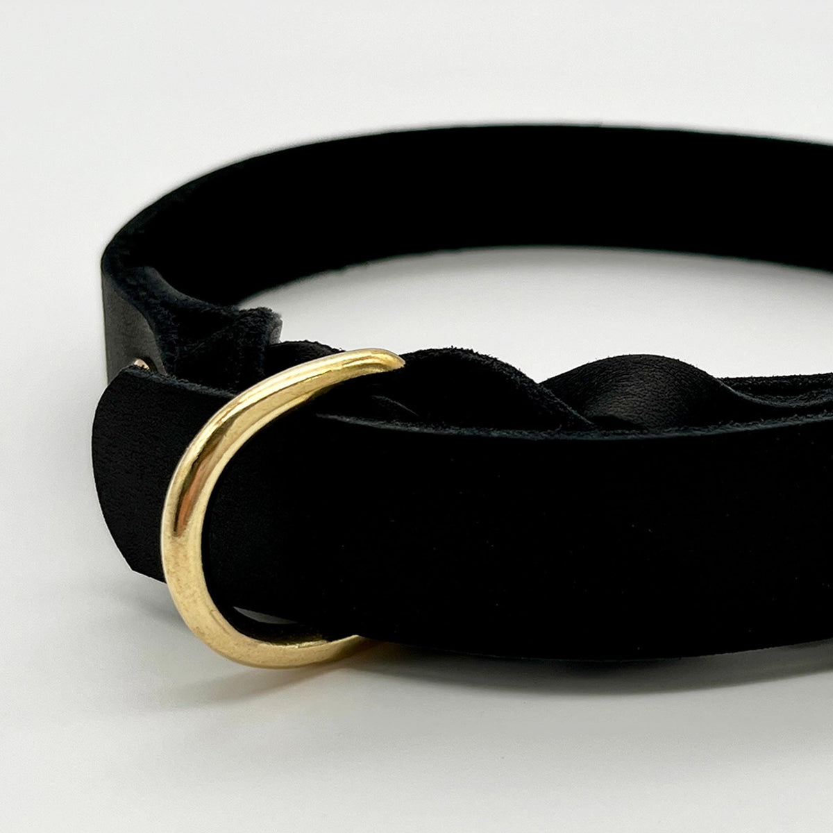 herzjubel Fettleder Halsband ⋙ALL BLACK WALKIE⋘ Details