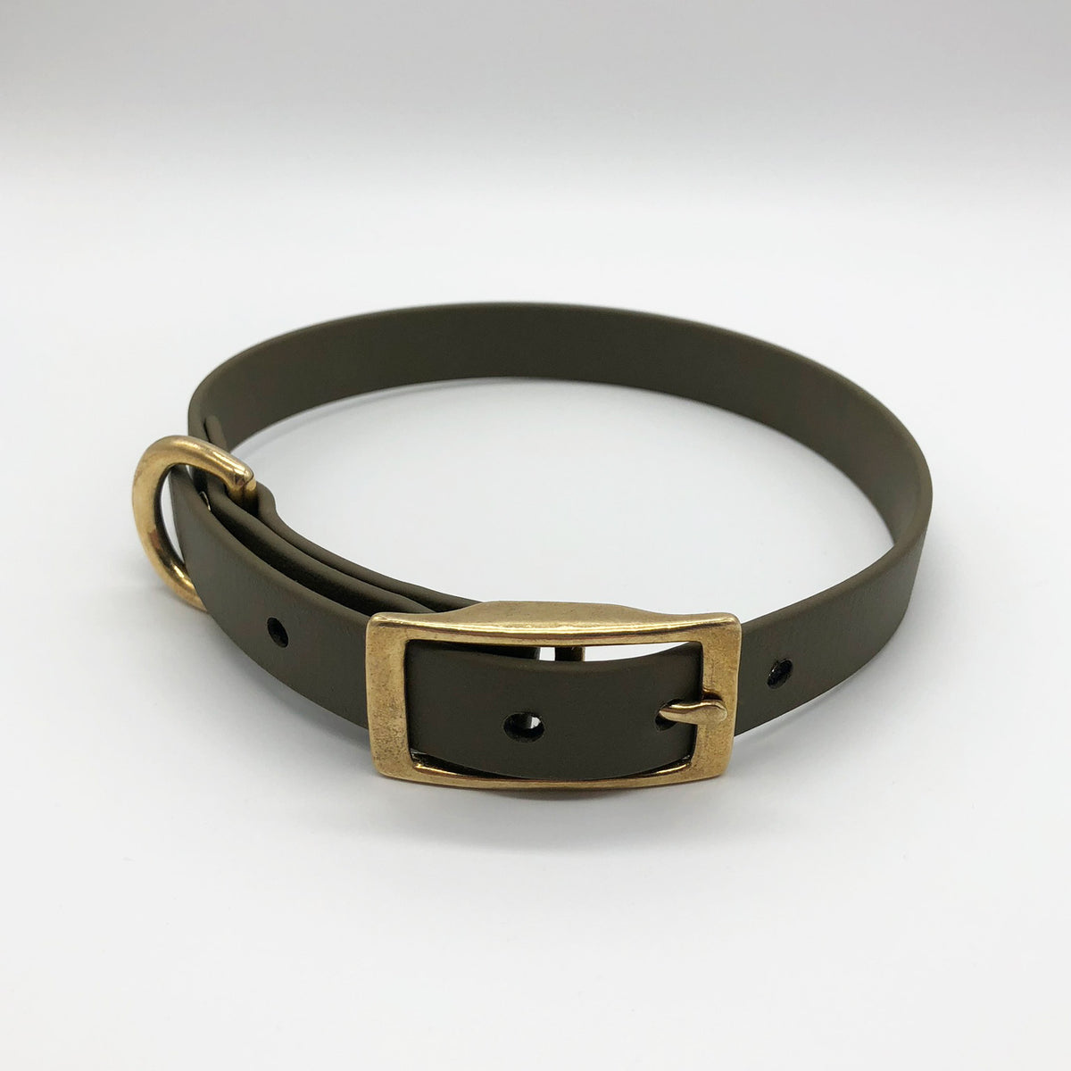 herzjubel Hundehalsband Biothane verstellbar ⋙ANY WEATHER WALKIE⋘ olive/gold