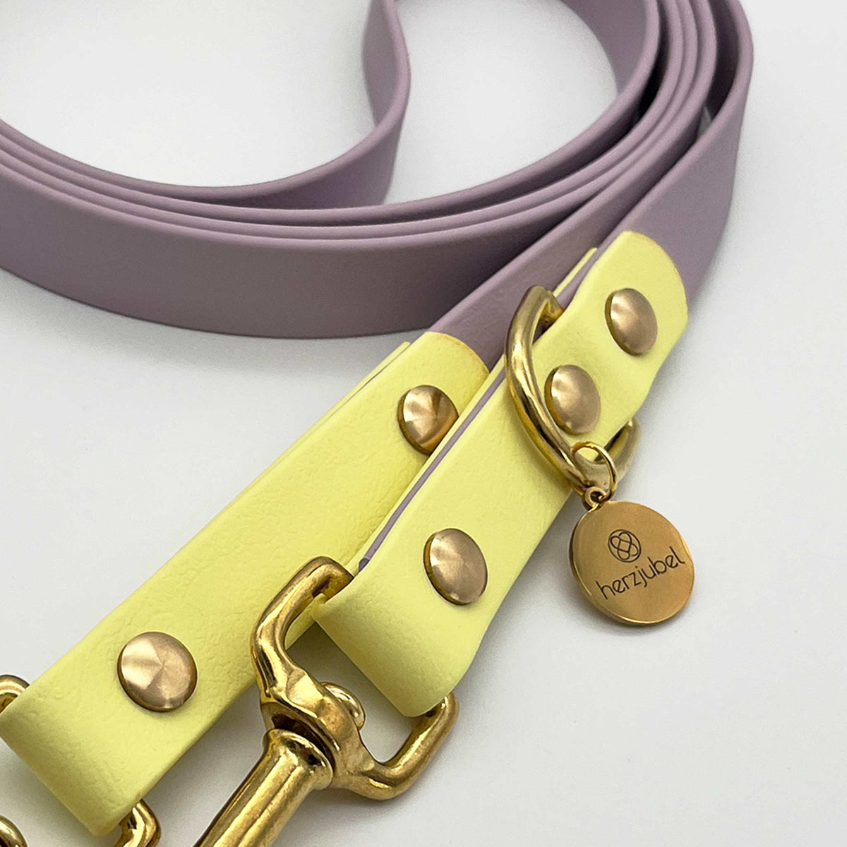 Hundeleine Komfort Biothane flieder/gelb - Sofortkauf