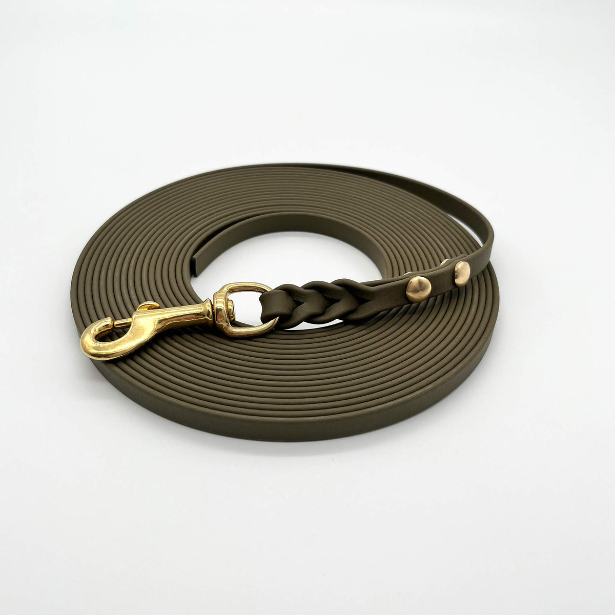 herzjubel Schleppleine Biothane ⋙JOY⋘ in olive/gold offenes Ende