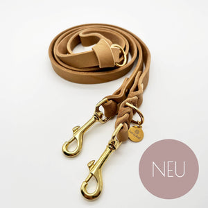 NEU herzjubel Hundeleine Fettleder beigebraun ⋙PURE LOVE WALKIE⋘