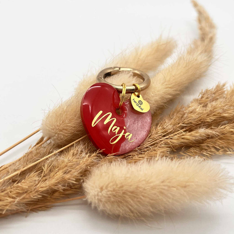 herzjubel Hundemarke Herz ⋙HEART TO HEART⋘ Personalisierungsbeispiel