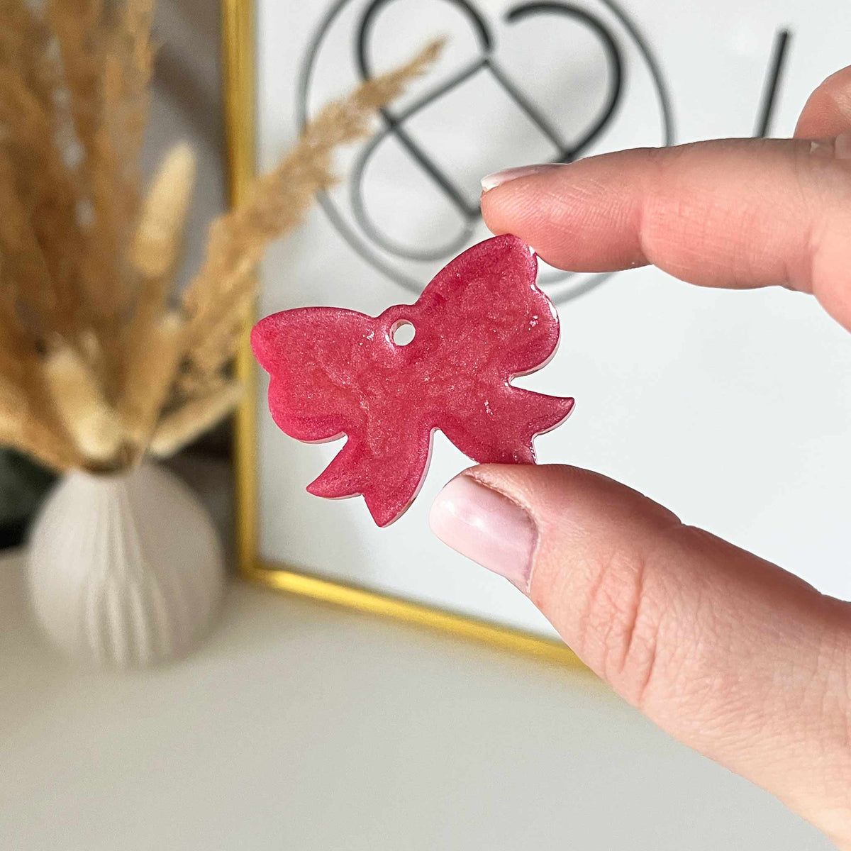 Hundemarke Schleife pink - Einzelstück