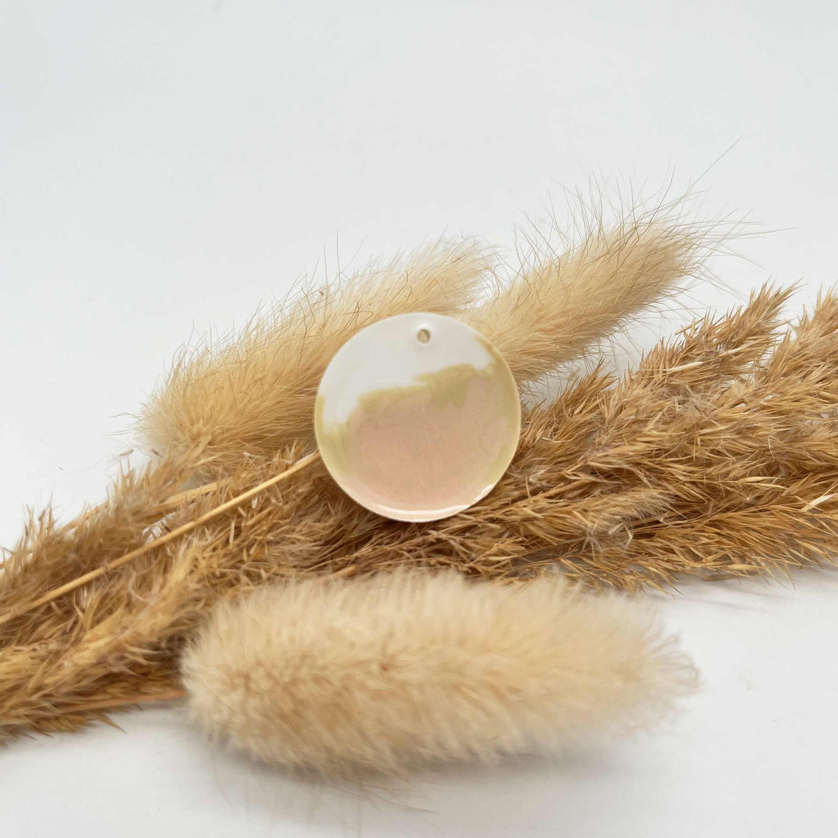 Hundemarke rosa/beige/weiß - Einzelstück