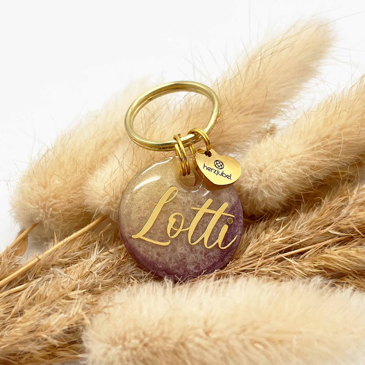 herzjubel Hundemarke ⋙SUNSET LOVE⋘ Personalisierungsbeispiel