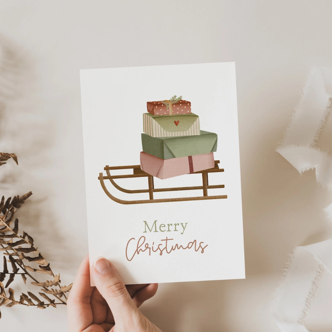 Postkarte Weihnachten ⋙MERRY CHRISTMAS⋘
