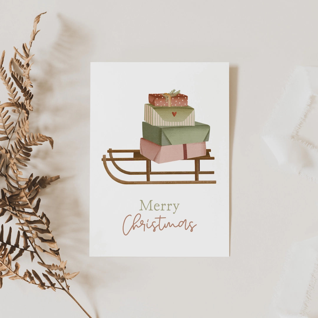 Postkarte Weihnachten ⋙MERRY CHRISTMAS⋘
