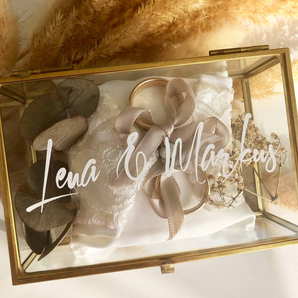 Personalisierte Ringbox gold ⋙LOVE⋘ | Hochzeit ♡ Ringkästchen ♡ Ringe ...